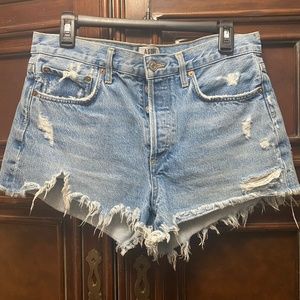 Agolde Parker Cut-off Denim Shorts in Swapmeet